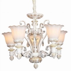 Люстра классическая белая на 5 плафонов из матового стекла (YA005/5) (YA005/5)