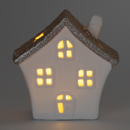 Світлодіодний будиночок (LED), білий, 10,5 см (6039-013)