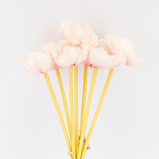 Букет маків, 7 бутонів, ніжно-рожевий, 35 см ВРЯТОВАНА ПОЗИЦІЯ (9259-079)