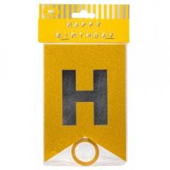 Гирлянда на день рождения, золото-серебряная (9093-031)