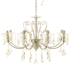 Люстра из хрусталя белая под винтаж на 8 ламп (OU101/8) (OU101/8)