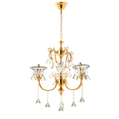 Люстра золотая с хрустальными кристаллами на 3 плафона (OU109/3) (OU109/3)