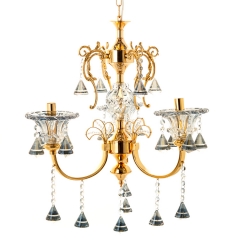 Люстра золотая с хрустальными кристаллами на 3 плафона (OU109/3) (OU109/3)
