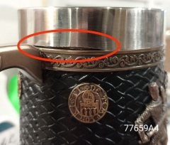 УЦІНКА Пивний келих "Битва вікінгів", 600 мл, 15 см (Кривий зріз металевої чаши) (00BR-77659A4)