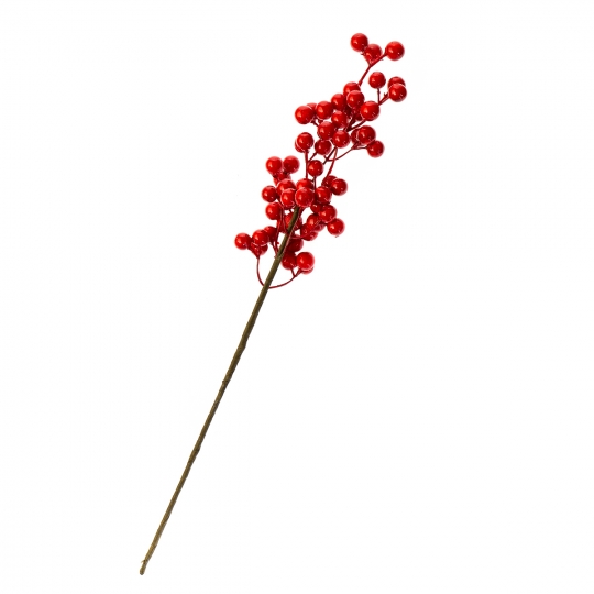 Декоративна гілка "Новорічні ягідки", 70 см. (8002-033)