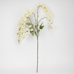 Искусственная свисающая ветка "Глициния", кремовая, 110 см (9296-007)