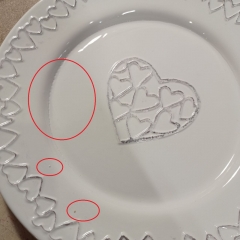 УЦІНКА Тарілка 24,5 см "Серця" (Дефект заливки кераміки,тріщини) (00BR-011AS)