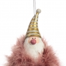 Підвіска "Пухнастий Дід Мороз" рожевий (6003-009)