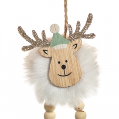 Підвіска "Пухнастий олень" біла (6003-023)