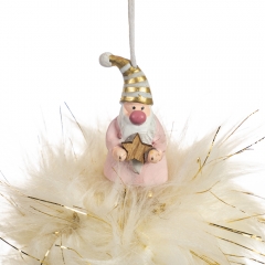 Подвеска "Пушистый гном" белый (6003-031)
