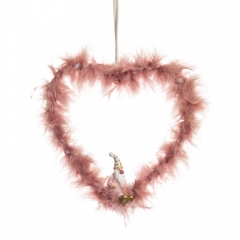 Подвеска "Пушистое сердце" розовое (6003-035)