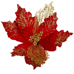 Декоративный цветок "Мелоханье", красно-золотой, 30 см (9171-039)