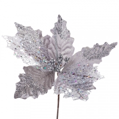 Декоративный цветок "Мелоханье", серебряный, 30 см (9171-040)