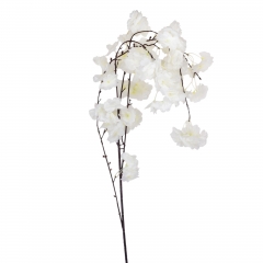 Искусственная свисающая ветка "Сакура", белая, 130 см (9235-003)