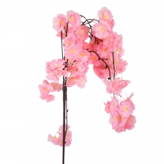 Искусственная свисающая ветка "Сакура", розовая, 130 см (9235-004)