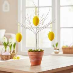 Крашанка флокова підвісна, жовта, 14 см (5103-004/yellow)