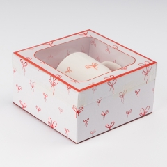 Кружка с ложечкой "Красные бантики", 200 мл (9250-011)