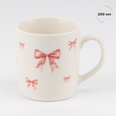 Кружка с ложечкой "Милые бантики", 200 мл (9250-013)