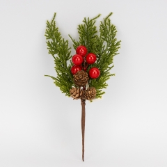 Декоративная латексная ветка "Красные ягоды", 25 см (9258-034)