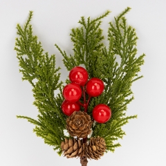 Декоративная латексная ветка "Красные ягоды", 25 см (9258-034)