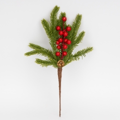 Декоративная латексная ветка "Красные ягоды", 30 см (9258-035)