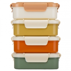 Ланч-бокс однорівневий на 2 відсіки з ложкою, 22 см * Рандомний вибір дизайну (9101-002)