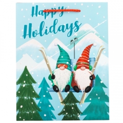 Подарочный пакет "Рождественские гномы", 18*23 см. * Рандомный выбор дизайна. (9166-004)