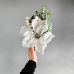 Декоративная ветка "Белая Вифлеемская звезда" (6018-054)