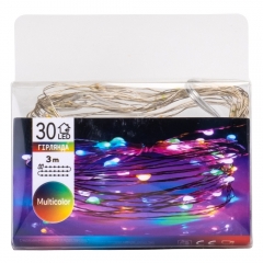 Гирлянда "Роса" 30 LED, разноцветная, 3 м, на батарейках (9133-001)