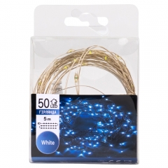 Гирлянда "Роса" 50 LED, белая, 5 м, от USB (9133-008)