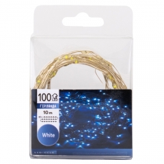 Гирлянда "Роса" 100 LED, белая, 10 м, от USB (9133-011)