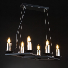 Люстра черная на 6 свечей "Квадраты" (FZ015/6) (FZ015/6)