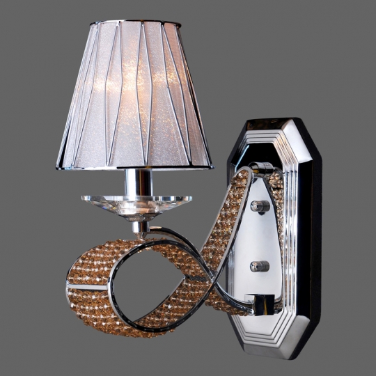 Бра на 1 лампу з білим плафоном та намистинами (KC017/1W)