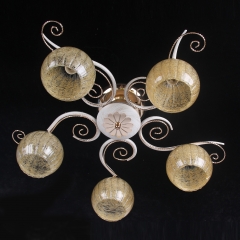 Стельова люстра з 5 золотистими плафонами (ML004/5)