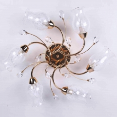 Стельова люстра з 6 прозорими плафонами у формі квітки (ML005/6)