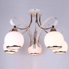 Классическая люстра с 5 круглыми белыми плафонами (ML011/5)