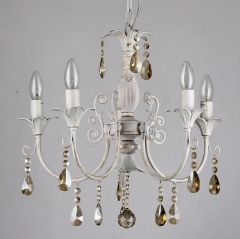 Люстра класична біла з димчастим камінням (ML017/5)