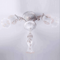 Стельова люстра з 3 білими плафонами та золотистим візерунком (ML019/3)