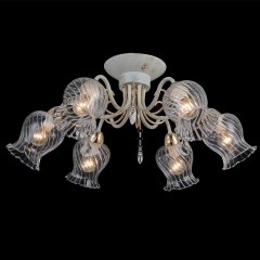 Люстра стельова прозора з 6 плафонами тюльпан (NN001/6)