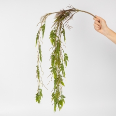 Искусственная свисающая ветка "Зеленый водопад", зеленая, 95 см (9271-008)