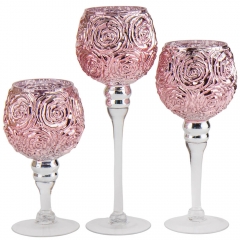Набор из 3 подсвечников "Роза" (2006-015)