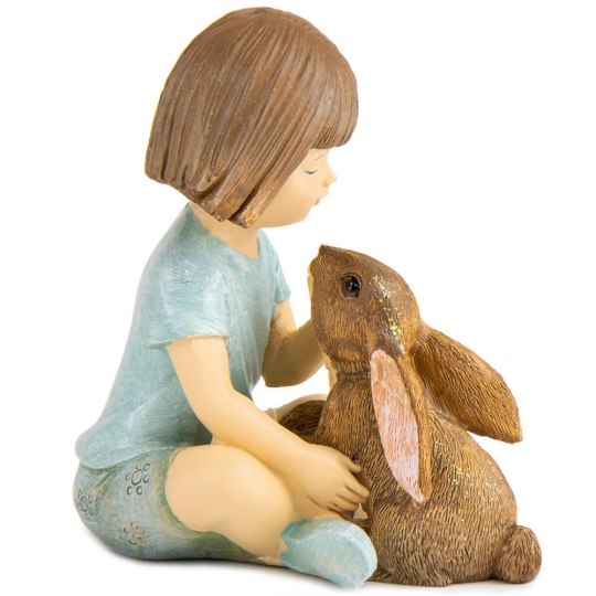 Статуетка "Дівчинка з кроликом", 10,5 см (2007-176)