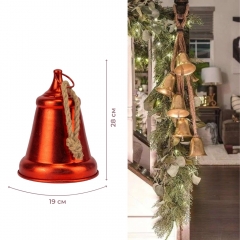 Металлический колокольчик, красный, 28 см (6034-006)