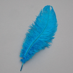 Страусиное перо 25-30 см синий (8501-002/blue)