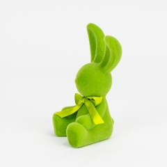Фигурка флоковая "Пасхальный зайчик", зеленая, 15 см (12025-025)