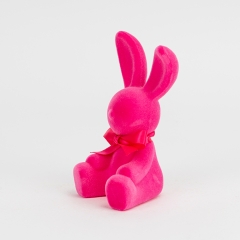 Фигурка флоковая "Пасхальный зайчик", розовая, 15 см (12025-026)