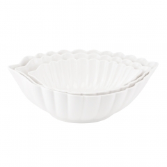 УЦІНКА Набір із 3 піал "Біла ніжність", 35*32*26,5 см (В наборі тільки велика та маленька піали,скол на маленькій,чорні краплинки) (00BR-9201-011/1)