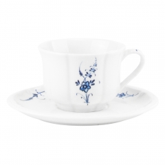 УЦІНКА Чашка з блюдцем "Лазурний розпис", 250 мл (Сколи на зовнішній стороні чашки та блюдця,тріщини) (00BR-9198-010)