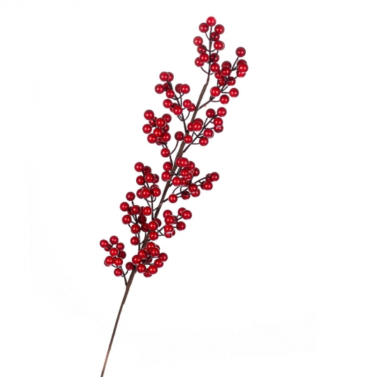 Ветка "Зимние ягоды" красная (6009-057)