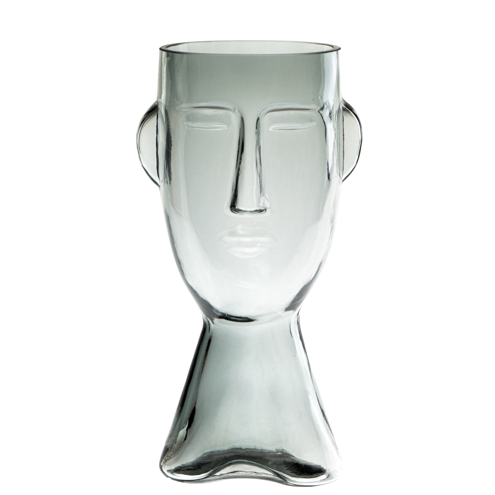 Cтеклянная ваза "Очерк", серая 23,5 см. (8605-007), Стекло, Elisey
